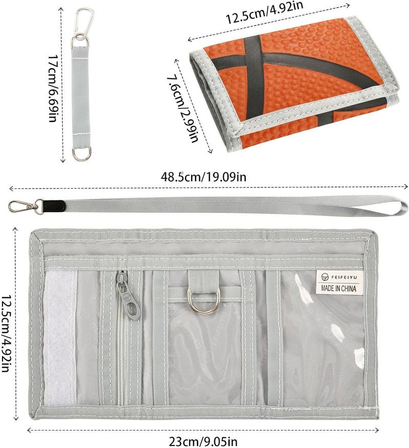Krafig Sport Basketball Kids Wallets for Boys Girls, Basketball Toddler Trifold Wallet for Boys, Novelty Wallet for Childrens, Coin Case Card Pocket for Teens Youth Teenager - Image 3